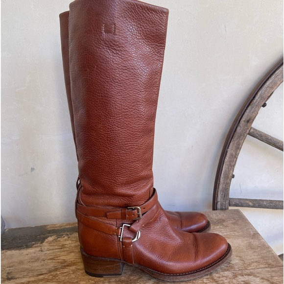RALPH LAUREN COLLECTION Pebbled Leather Western Knee High Riding Boots 6B ITALY! - Picture 4 of 12